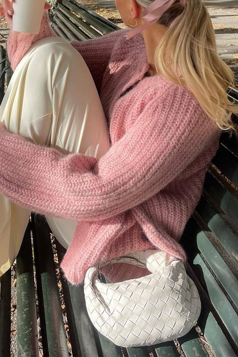 Drune | Casual knit sweater with buttons and round neckline. Outerwear
