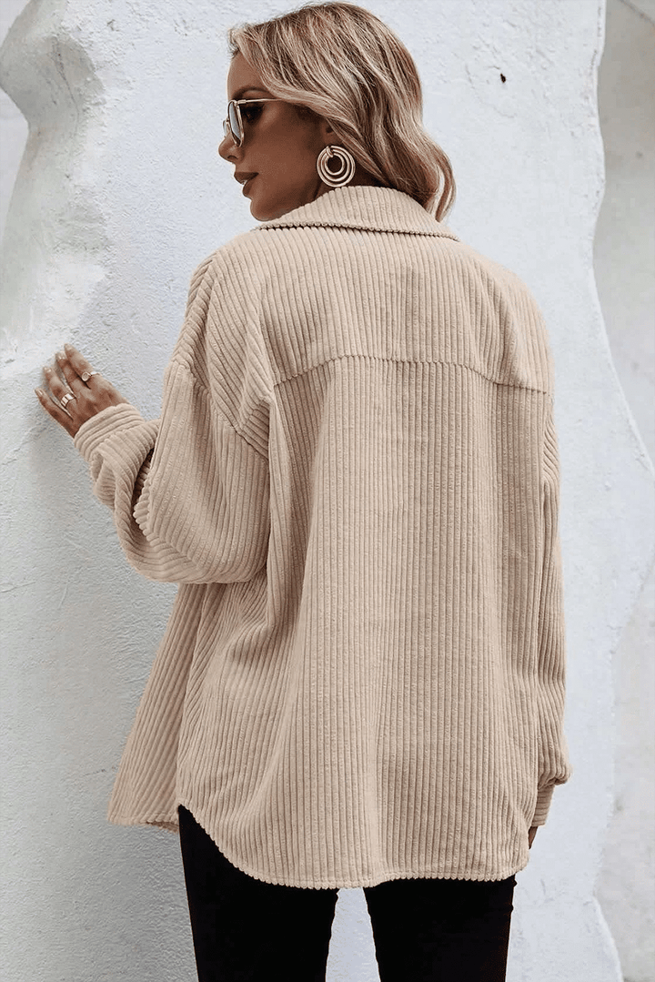 Drune | Rippierte Hemdjacke Baumwollmischung Komfortabel und Elegant
