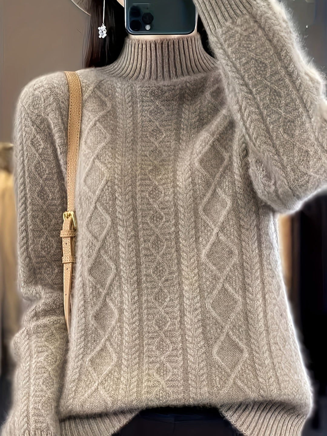 Drune |  Wollstrickpullover mit gemütlichen langen Ärmeln Pullover Damen - Perfekt für Freizeitkleidung