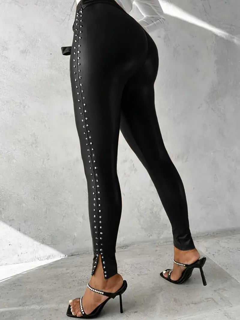 Drune | Leder Nietenhose