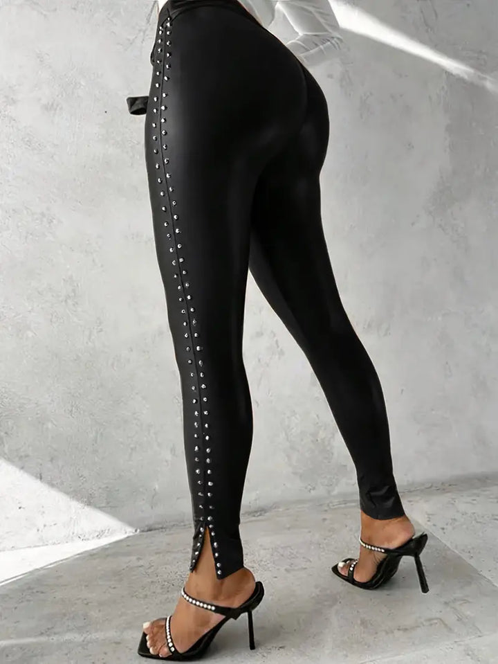 Drune | Leder Nietenhose