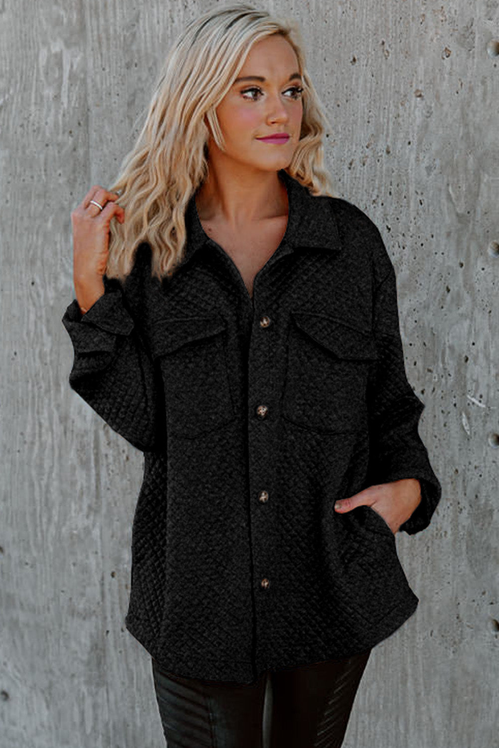 Drune | Leichtgewicht Gesteppte Hemdjacke Polyester Komfort und Stil