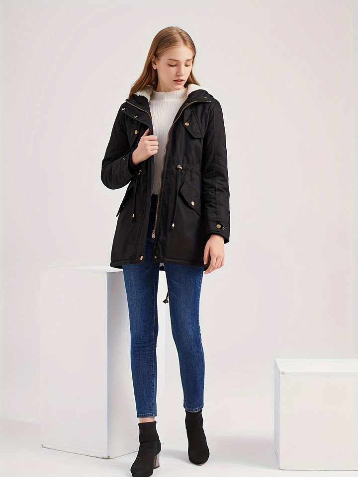 Drune | halblange warme Fleece-Winterjacke für Damen - Perfekt für Drune | Tage