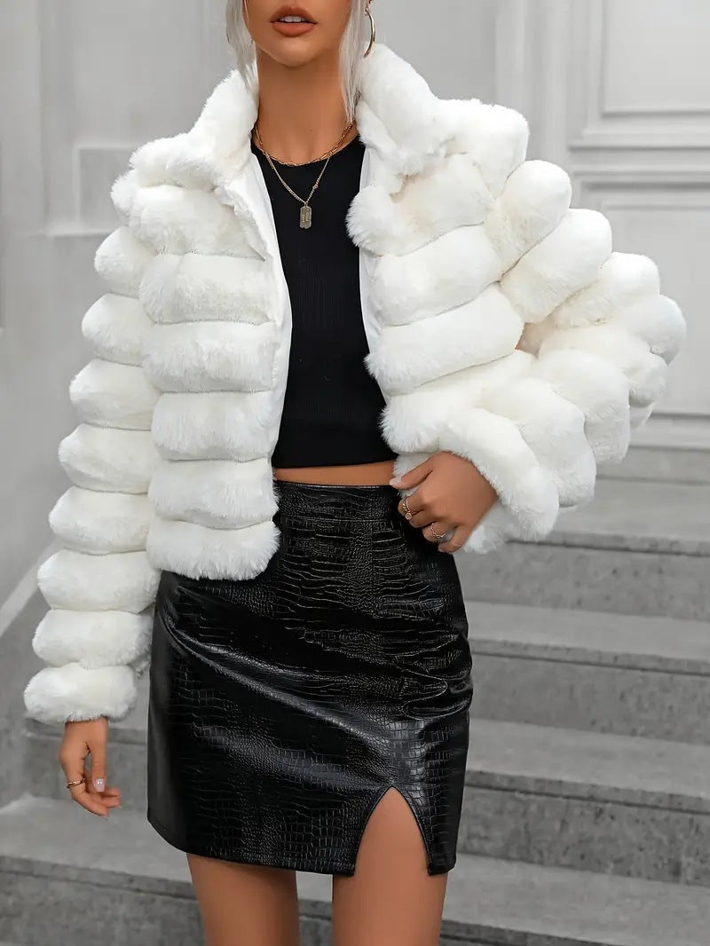 Drune | Raffinierte kurze Jacke aus Kunstpelz für Damen