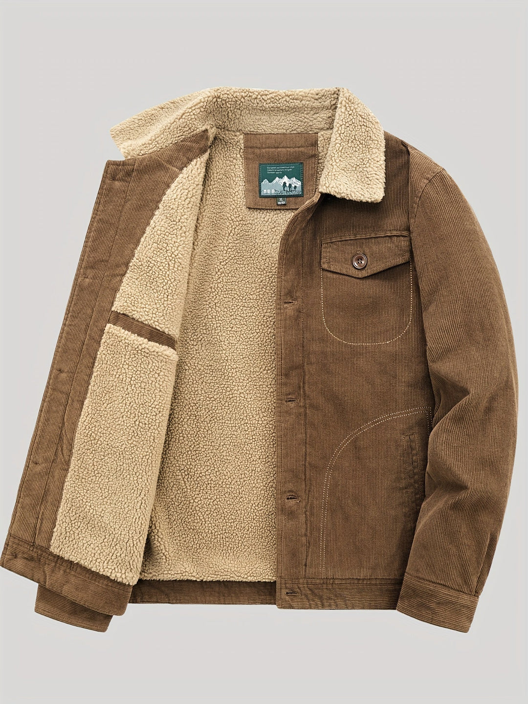 Drune | Fleece-Knopf Outdoorjacke Leicht Mit Brusttasche Für Herren - Perfekt für Outdoor-Aktivitäten