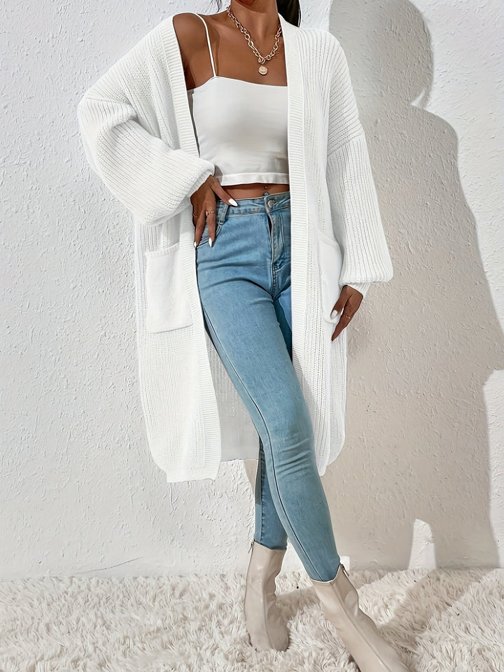 Drune | Strick Cardigan - Offener Schnitt, Lang & Bequem für Alltag & Freizeit
