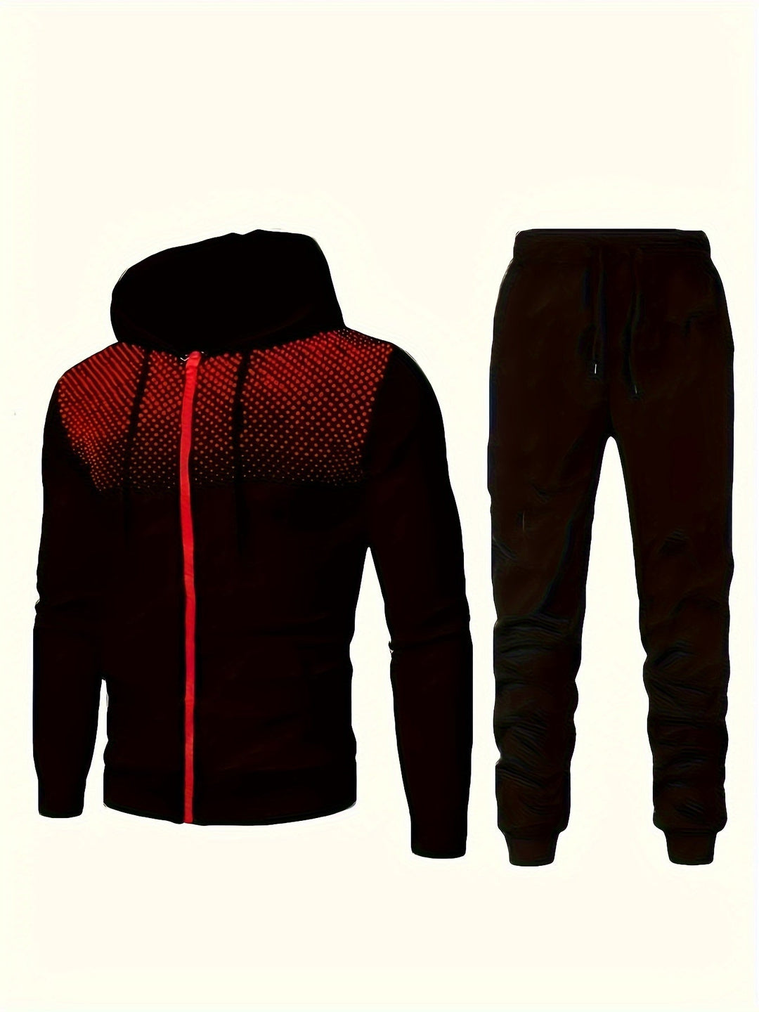 Drune | Fleece Sweatshirt Trainingsanzug Mit Kapuzen Langärmeliger Und Kordelzug Hose Für Herren - Perfekt für Freizeitaktivitäten