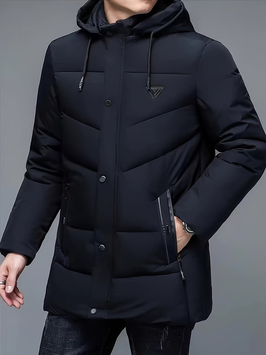 Drune | Warme Pufferjacke mit Kapuze Polyester Stil und Schutz