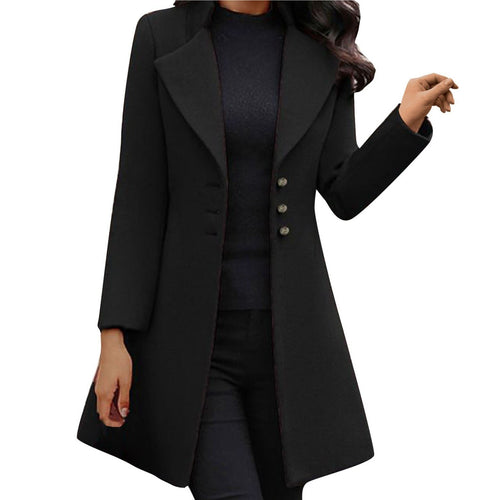 Drune | Klassisch Lange Jacke Wollmischung Elegant und Stilvoll