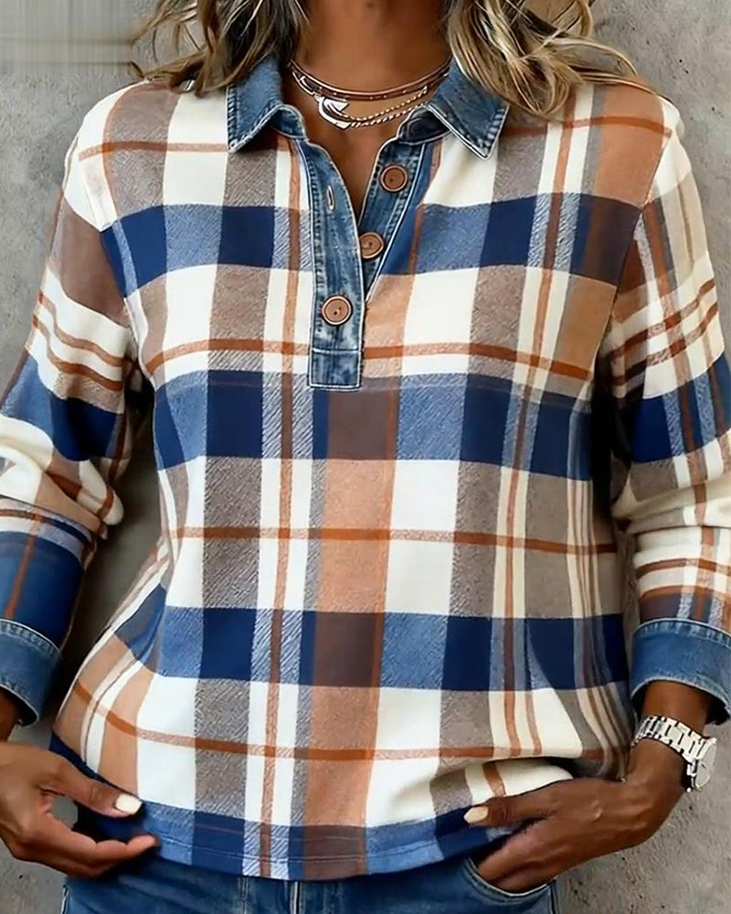 Drune | Lässig Denim Patchwork Kariert