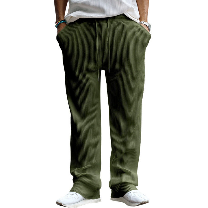 Drune | Dropping Gestreifte Hose mit hoher Taille und weitem Bein