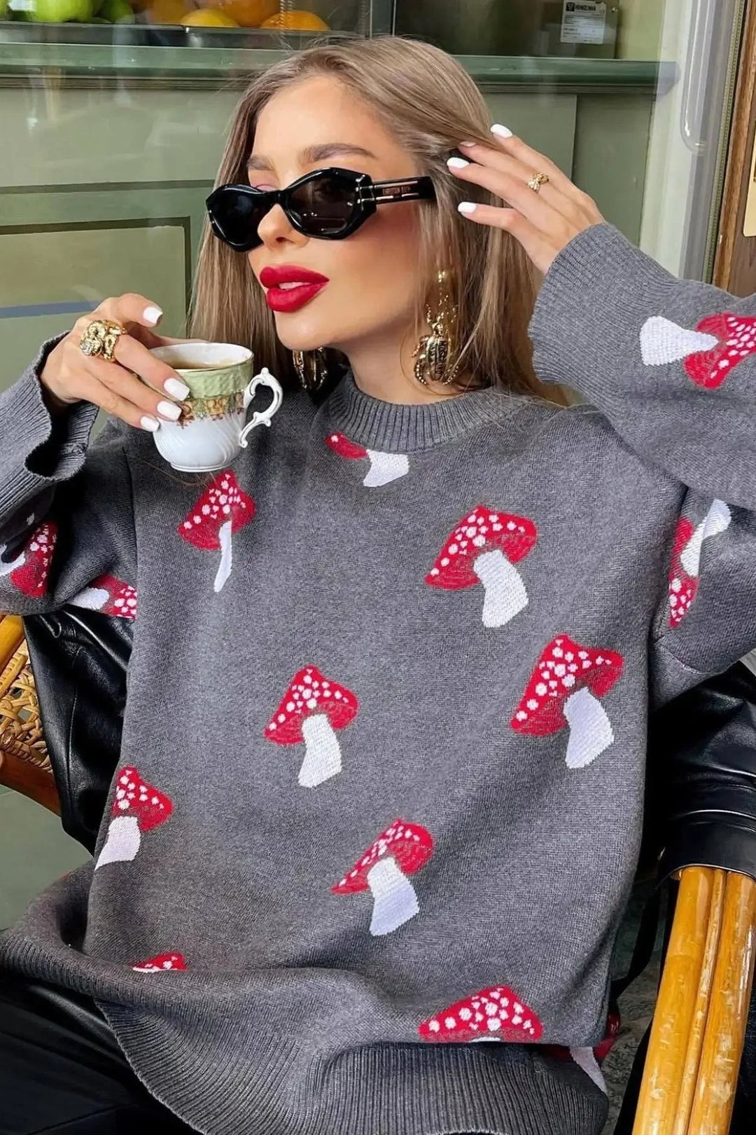 Drune | Pilz-Jacquardstrickpullover