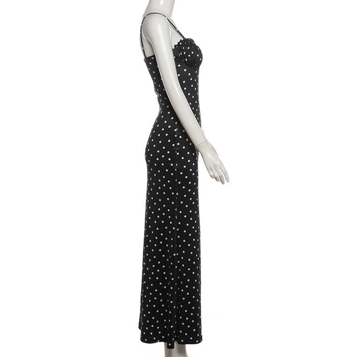 Drune | Kleid mit gepunkteten Strapsen mit Neckholder