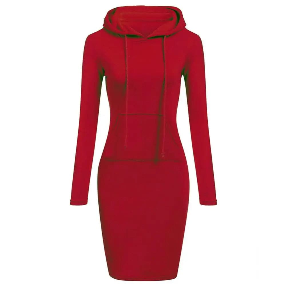 Drune | Casual Herbst Sweatkleid mit Kapuze und Kordelzug für Frauen
