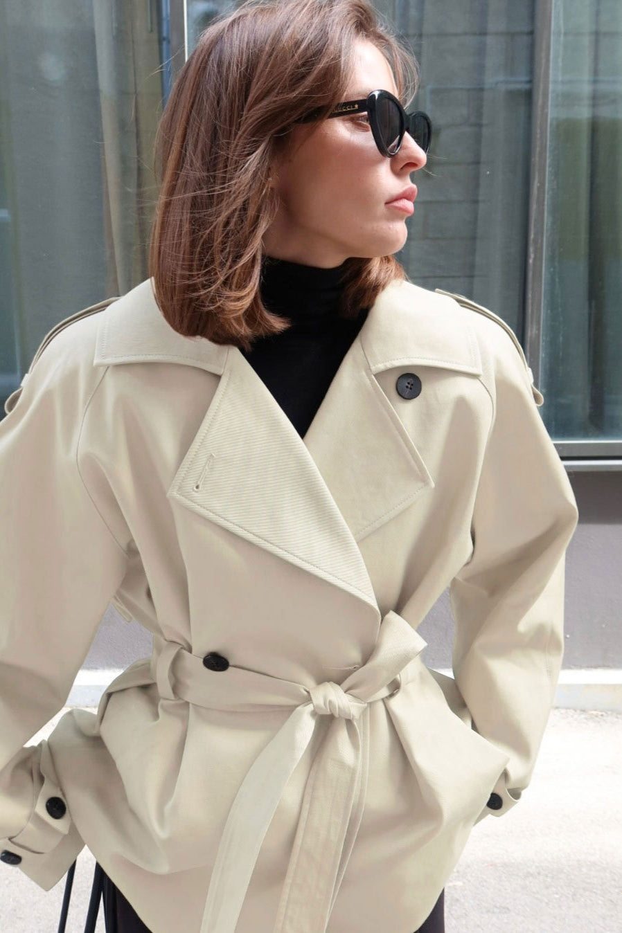 Drune | Kragenlose Locke Passform Jacke