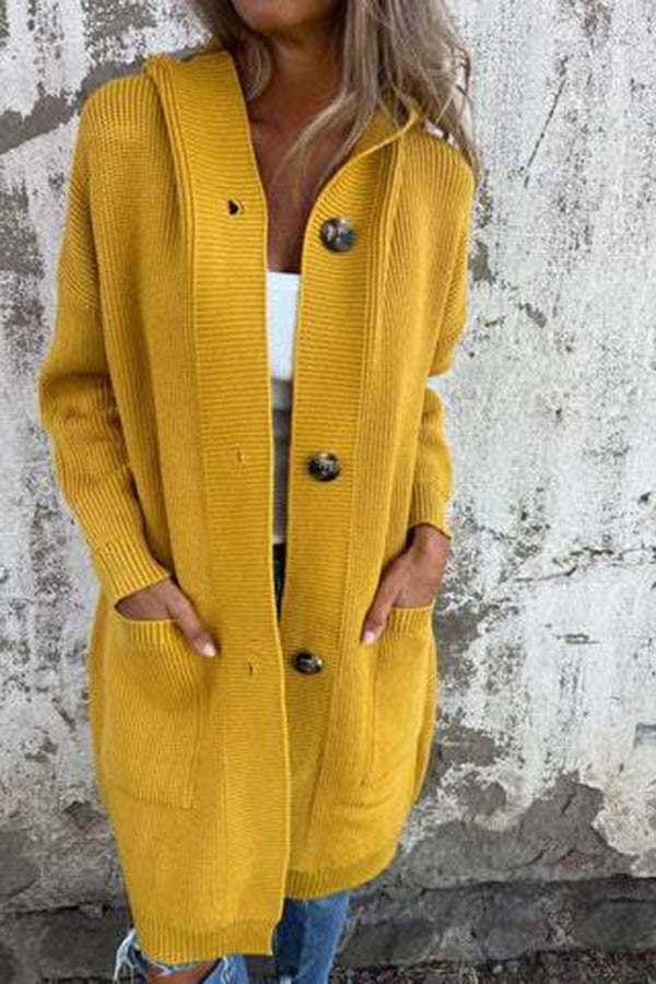 Drune | Lässiger Herbst Strickcardigan mit Kapuze für Frauen