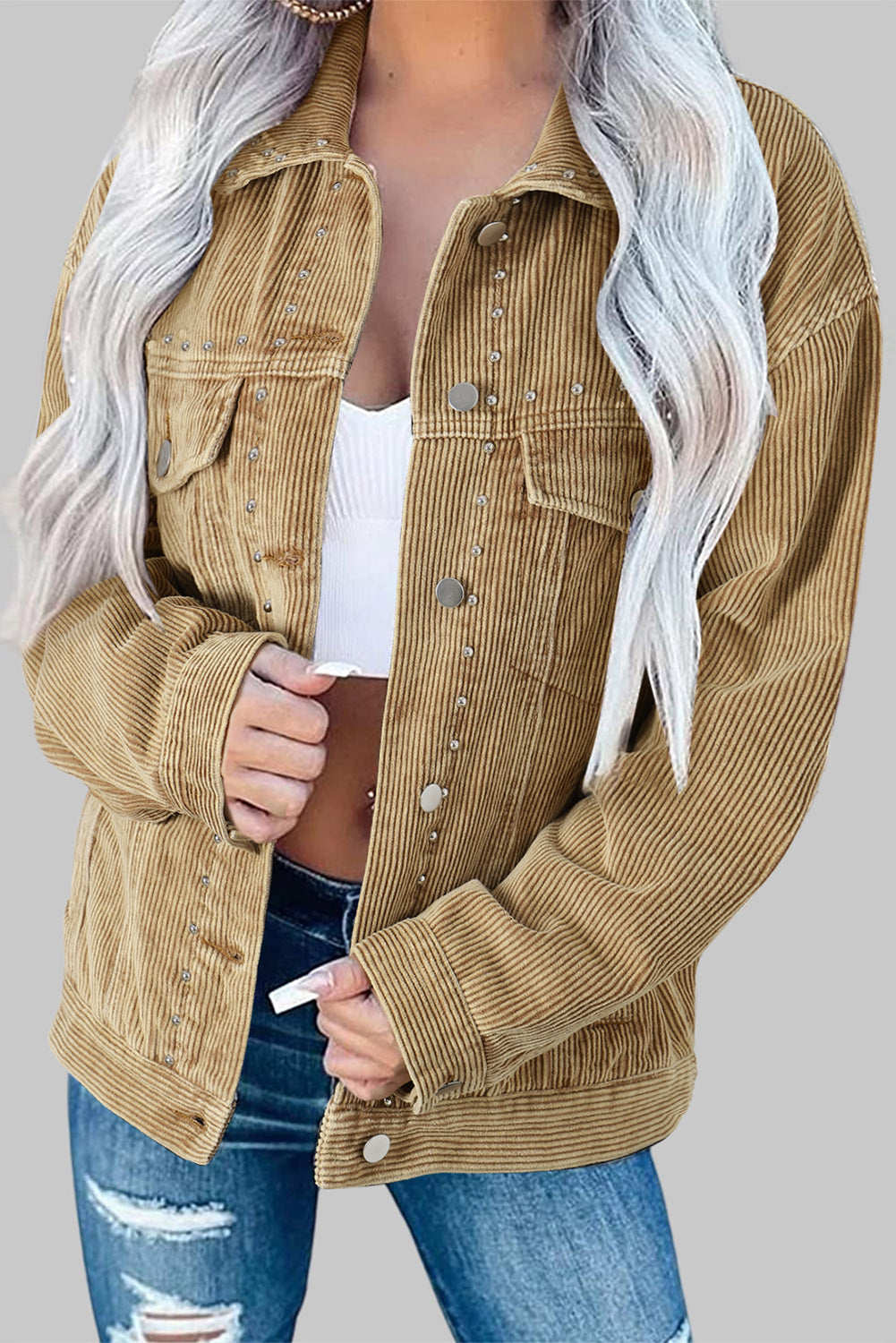 Drune | Cordura-jacke mit Niete Baumwollmischung Trendy und Einzigartig