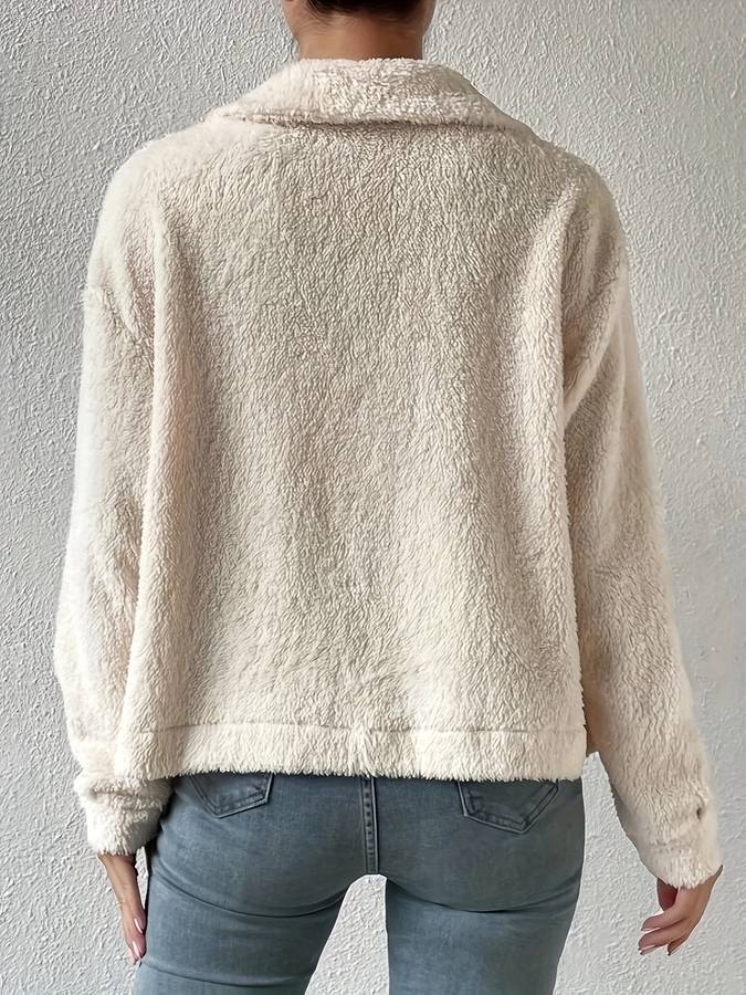Drune | Weicher Kunstpelz Lässig Schnitt Lange Ärmel Und Warm