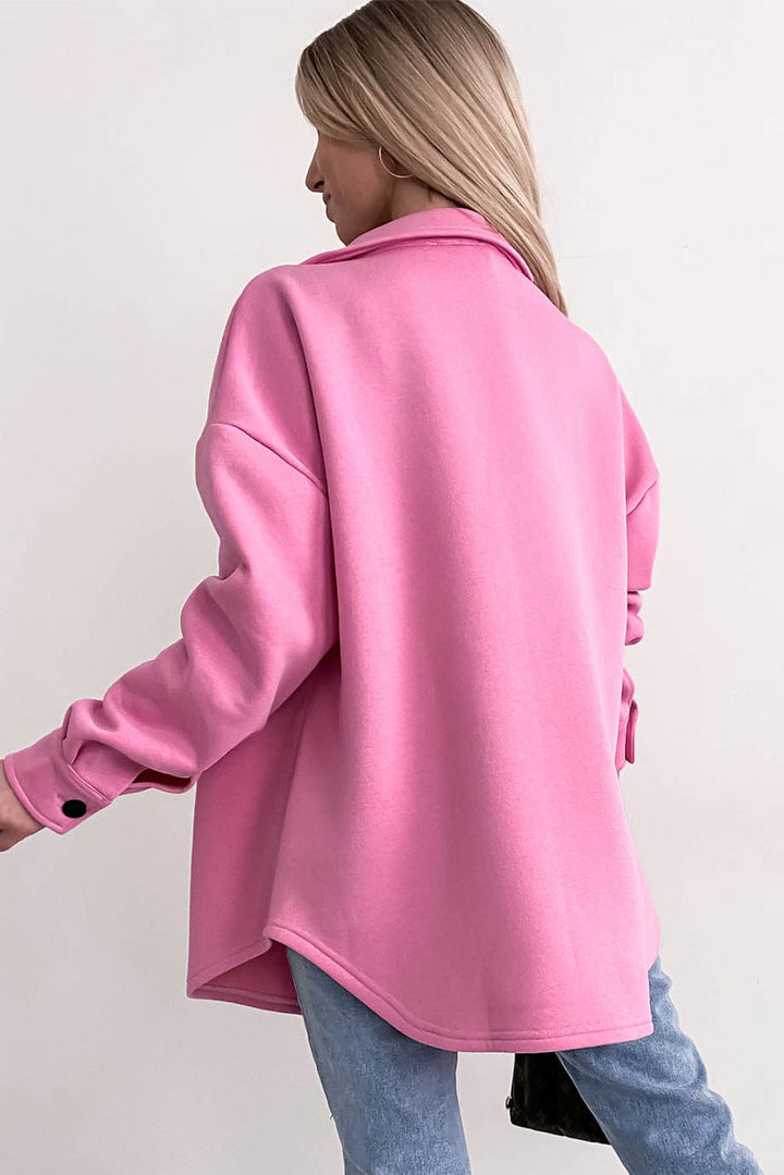 Drune | Oversized Hemdbluse mit Großen Taschen Polyester Minimalistisch und Stilvoll