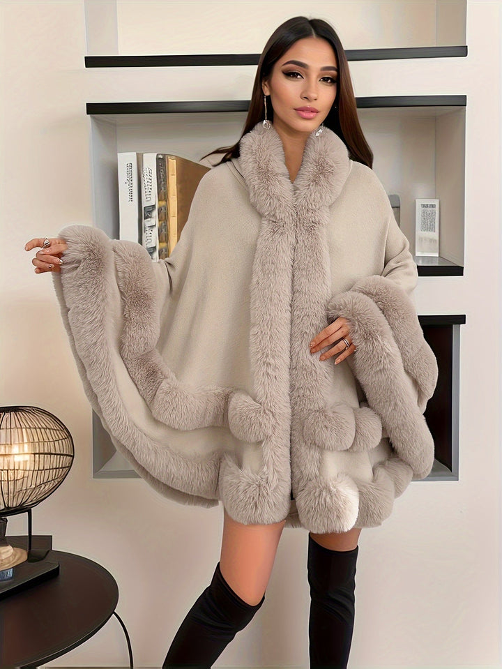 Drune | Oversize-Fellcape-Mantel für Damen