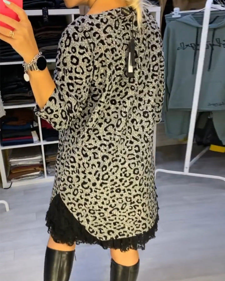 Drune | Stilvolles Kleid mit Leopardenmuster