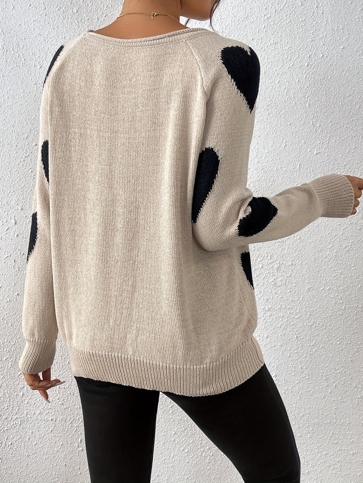 Drune | Pullover mit Herzmuster für romantischen Winterstil