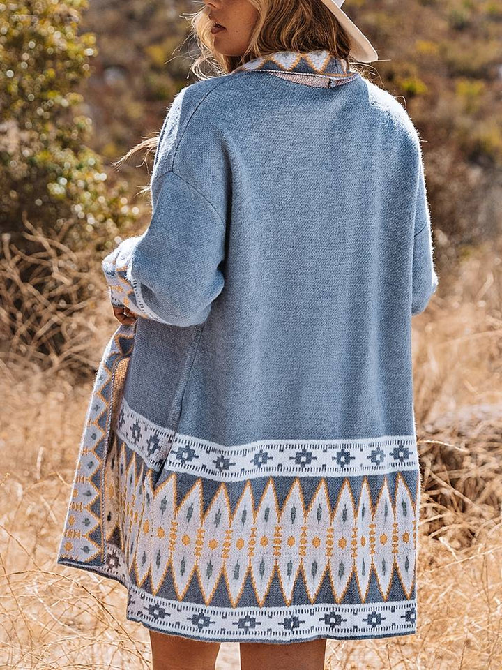 Drune - Aztekenmuster-Strickjacke