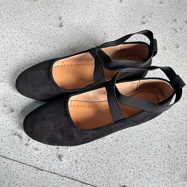 Drune | Einfache Damen Ballerinas Aus Atmungsaktivem Samt