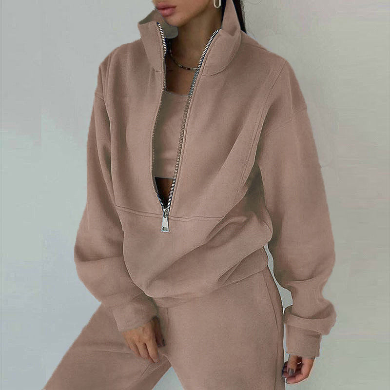 Drune | Damen 2-teiliger Zip-Hals Set für Sportliche Eleganz