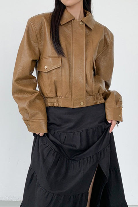Drune | PU Leder Reversjacke