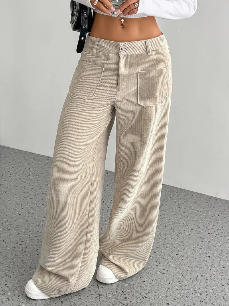 Drune | Cordhose Mit Weitem Bein Für Frauen