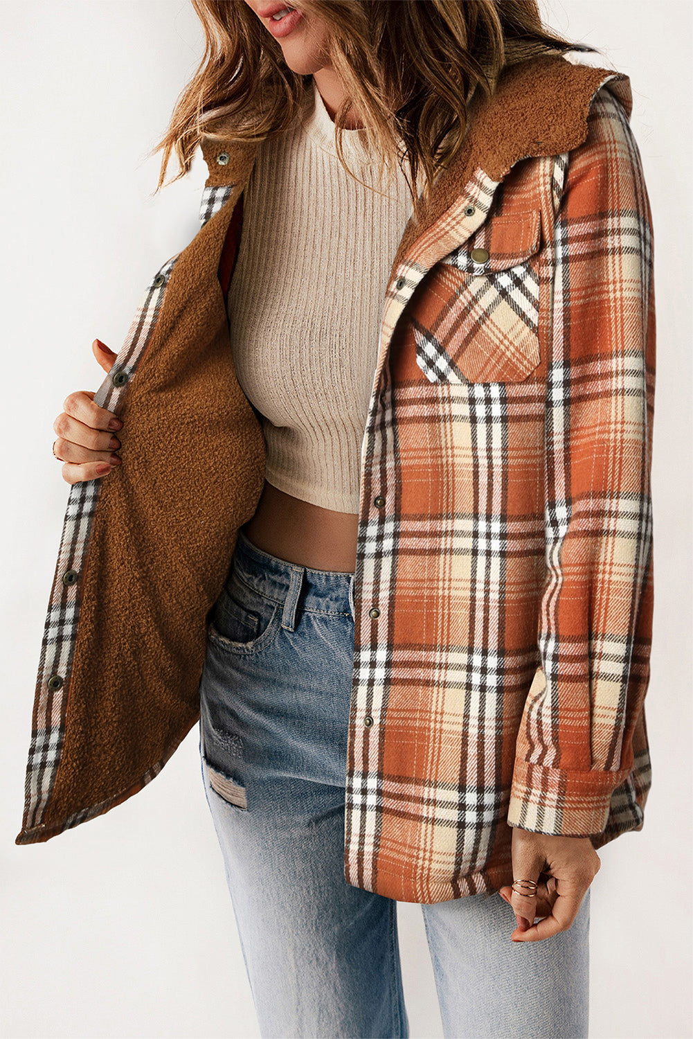 Drune | Gepunktete Jacke mit Kapuze Weiches Plüschfutter Perfekt Für Kalte Tage