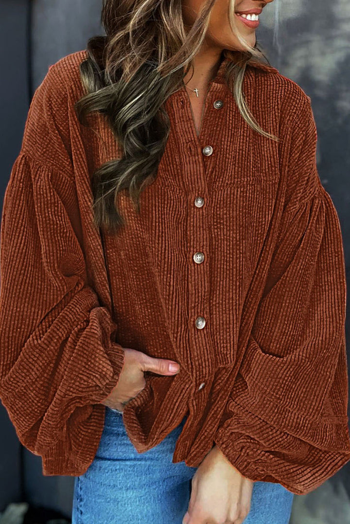 Drune | Lockere Hemd Aus Cord Polyester Stilvoll und Bequem