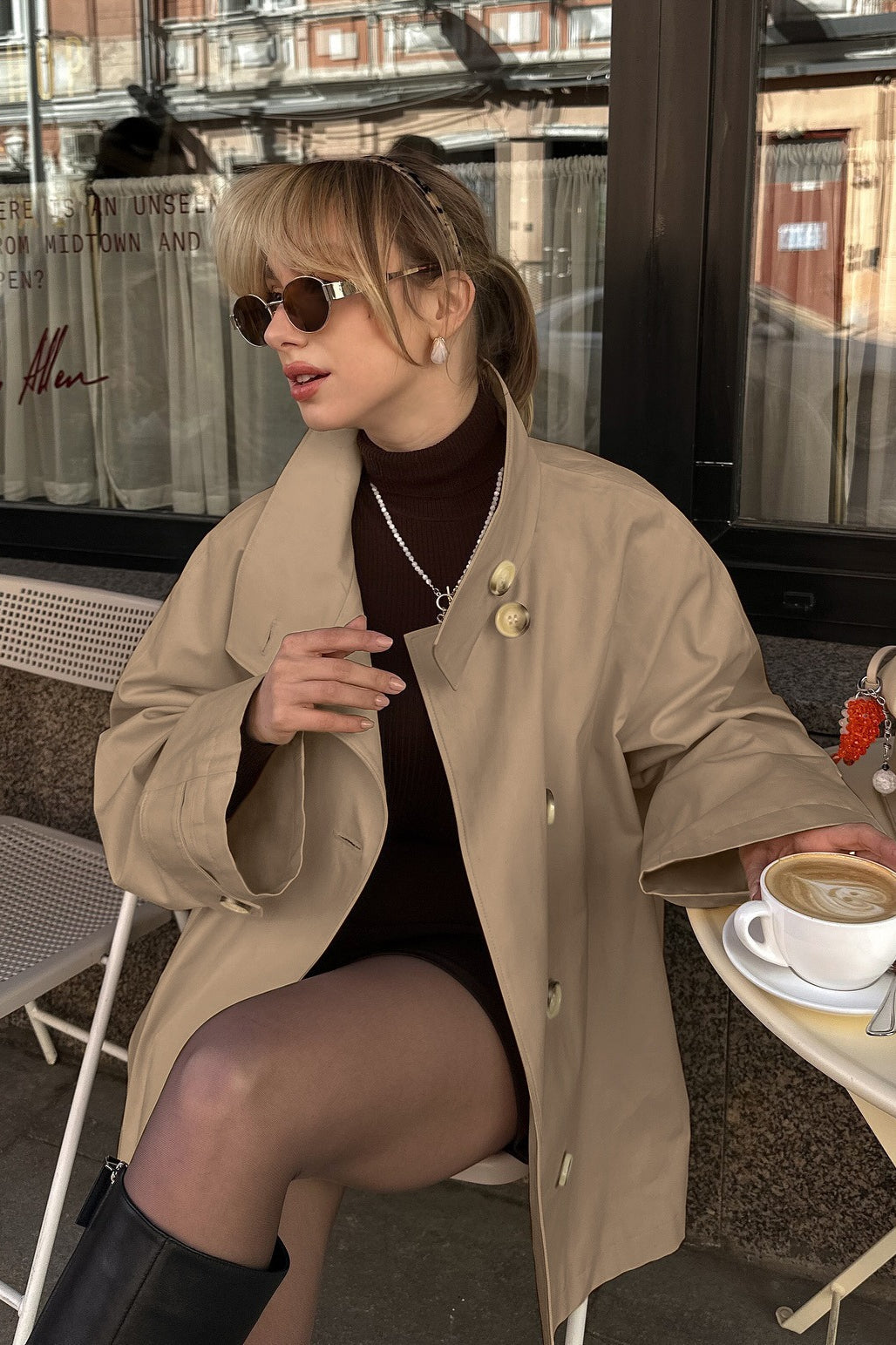 Drune | Weiße Trenchjacke