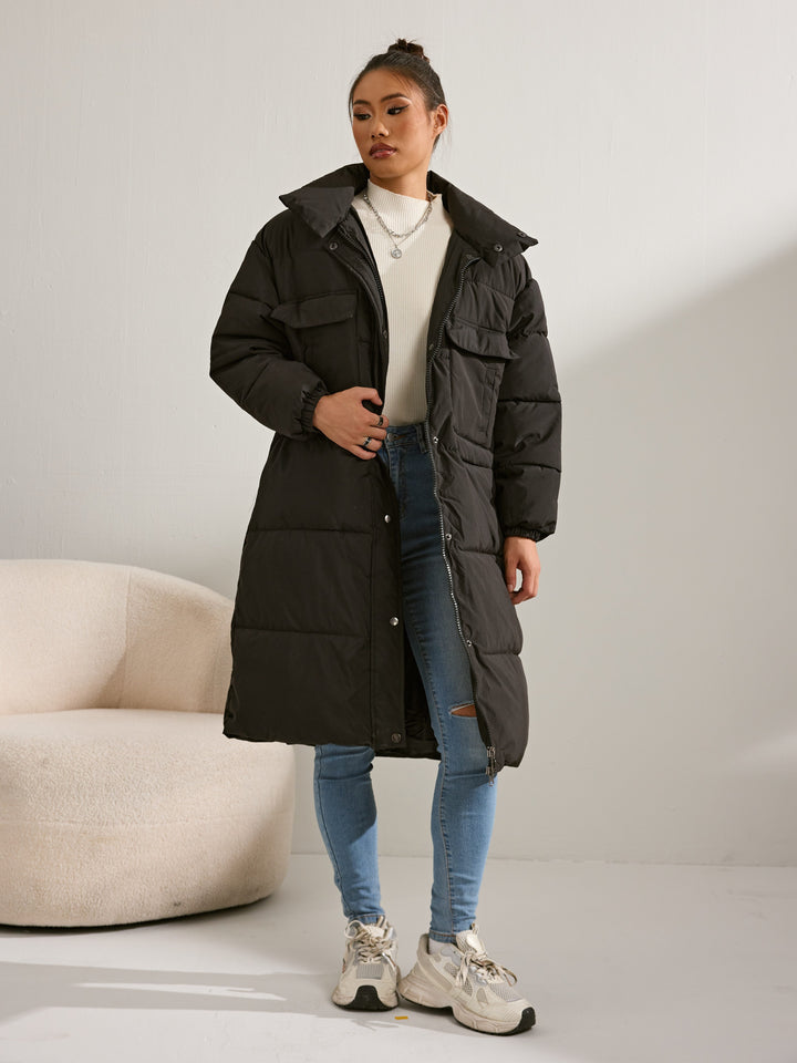 Drune | Halblange Fleece Winterjacke mit Kapuze für Frauen - Perfekt für Wintertage