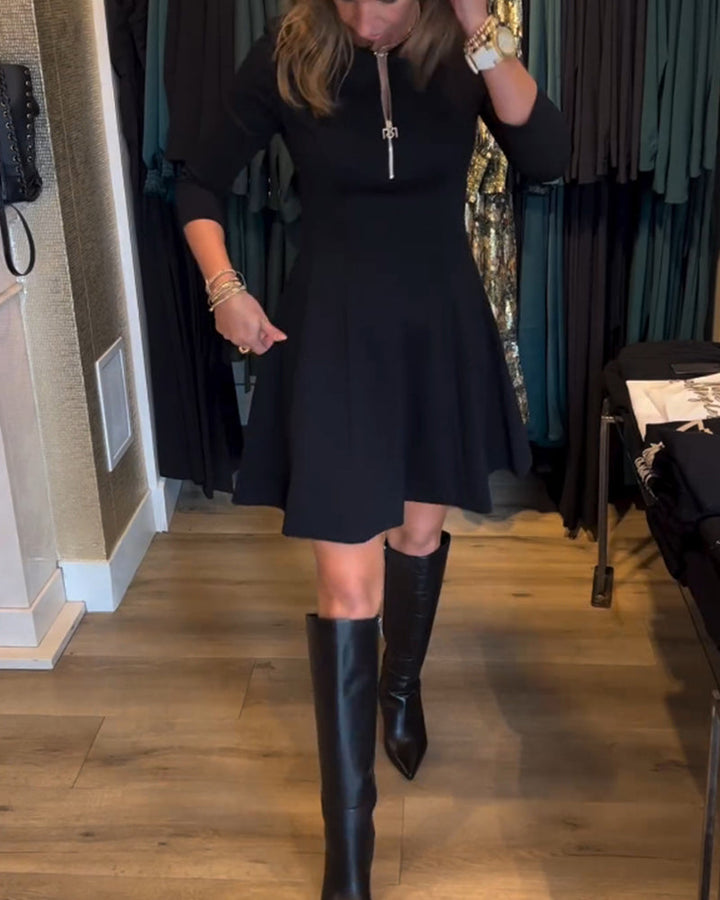 Drune | Kleid mit Einfarbigem Reißverschluss