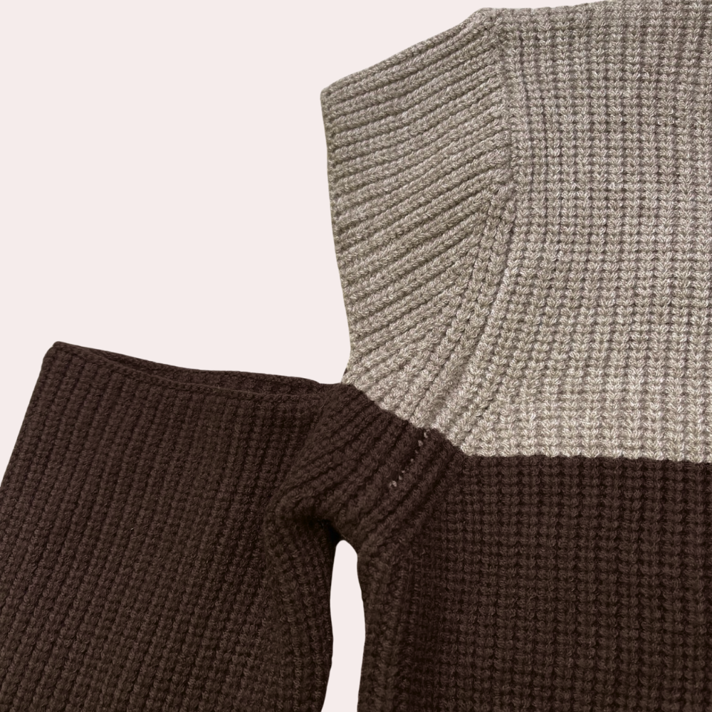 Drune | Two-tone knit sweater with cut-out sleeves