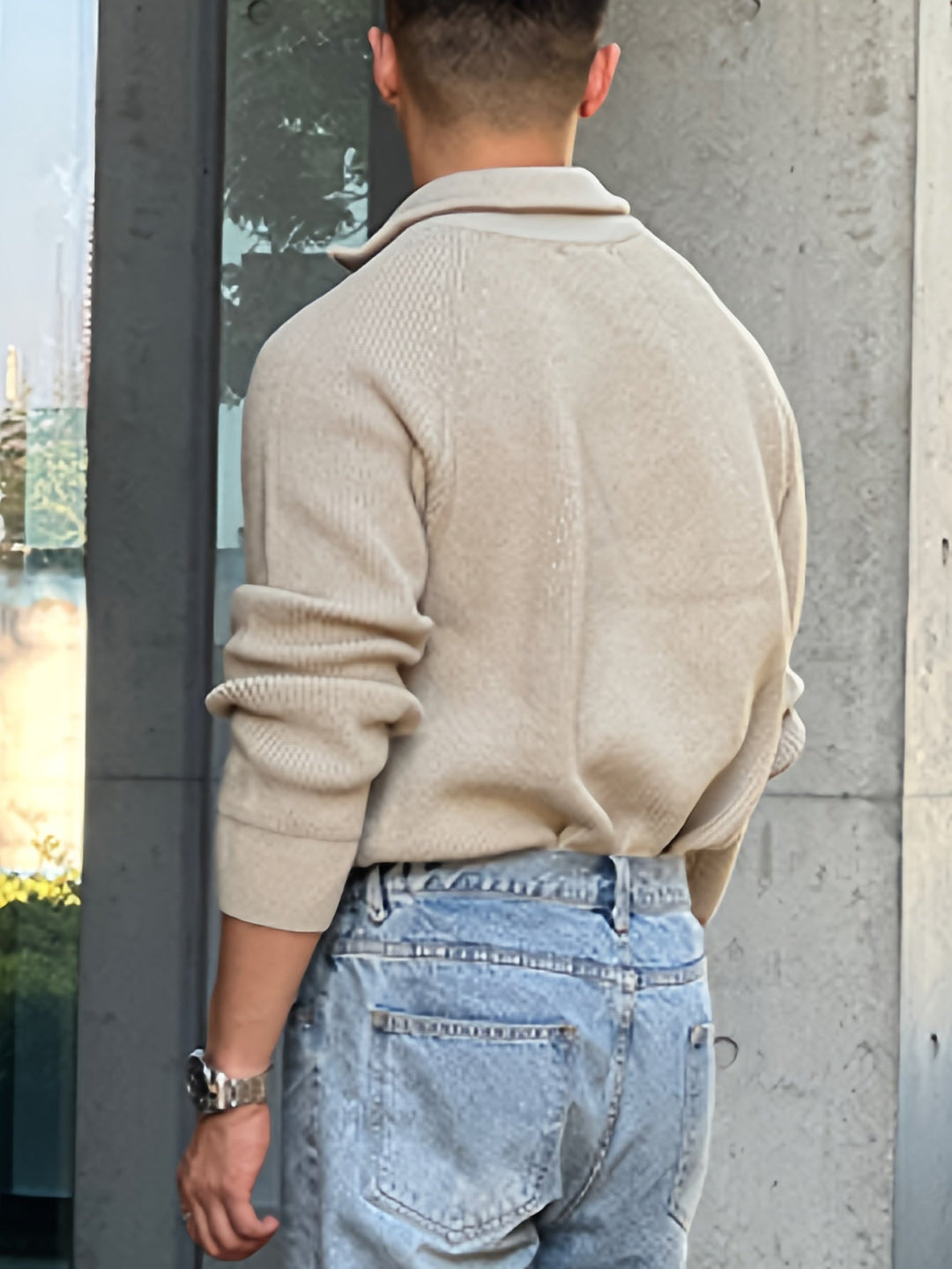 Drune | Rippstrickpullover mit Hohem Kragen und Reißverschluss Baumwolle Elegant und Bequem