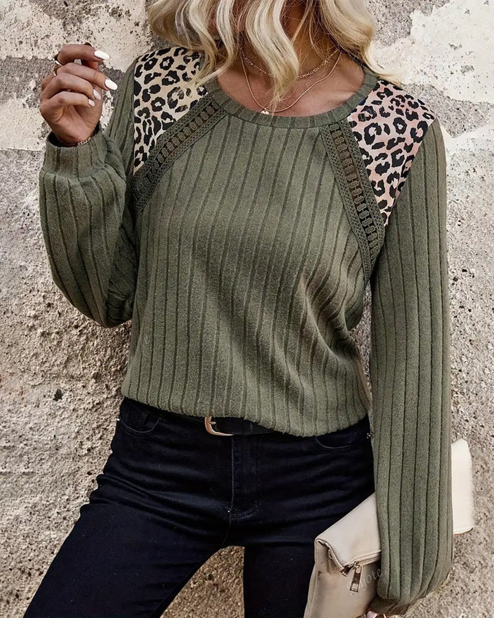 Drune | Rippen Gestrickt Leopardenmuster
