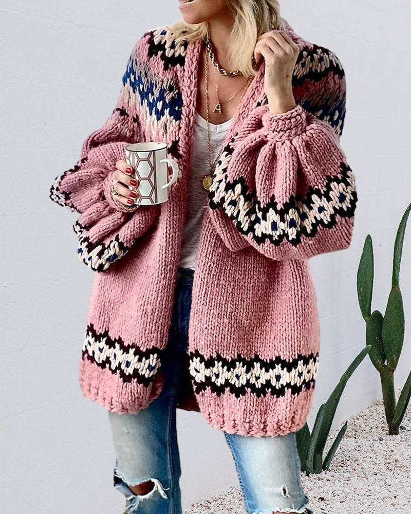 Cardigan mit Laternenärmeln