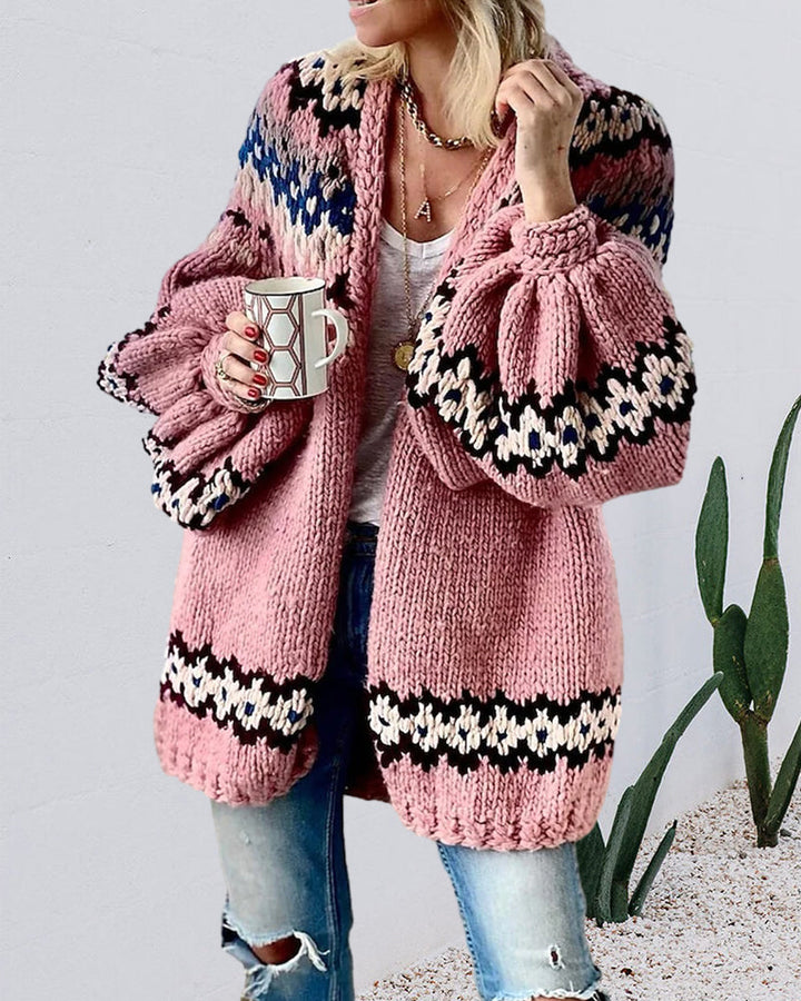 Cardigan mit Laternenärmeln
