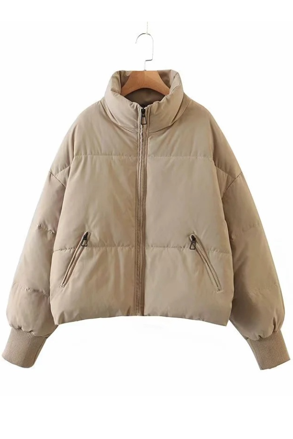 Drune | Kragen Reißverschluss Tasche Dick Warm Baumwolljacke