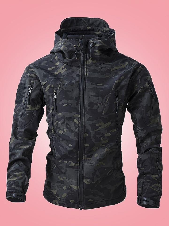 Drune | Militärische Tarn-Windbreaker-Outdoorjacke Mit Reißverschlusstaschen Für Herren - Perfekt für Outdoor-Aktivitäten