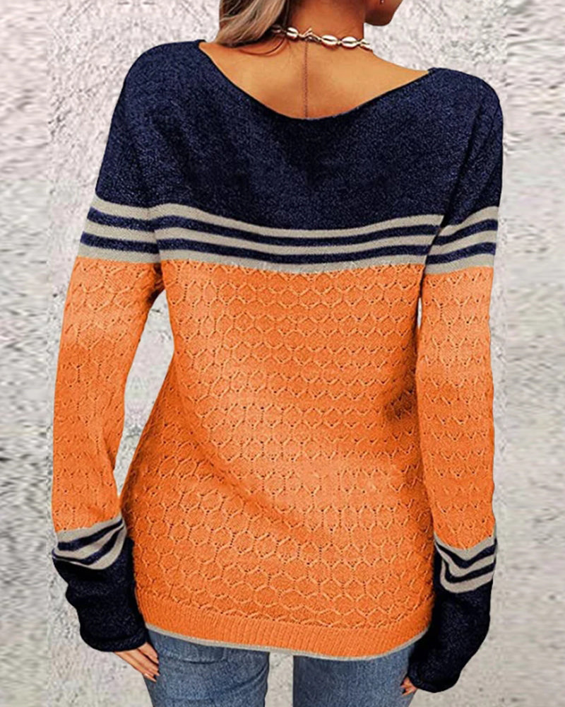 Drune | Eleganter orange Pullover moderner Stil für den Winter