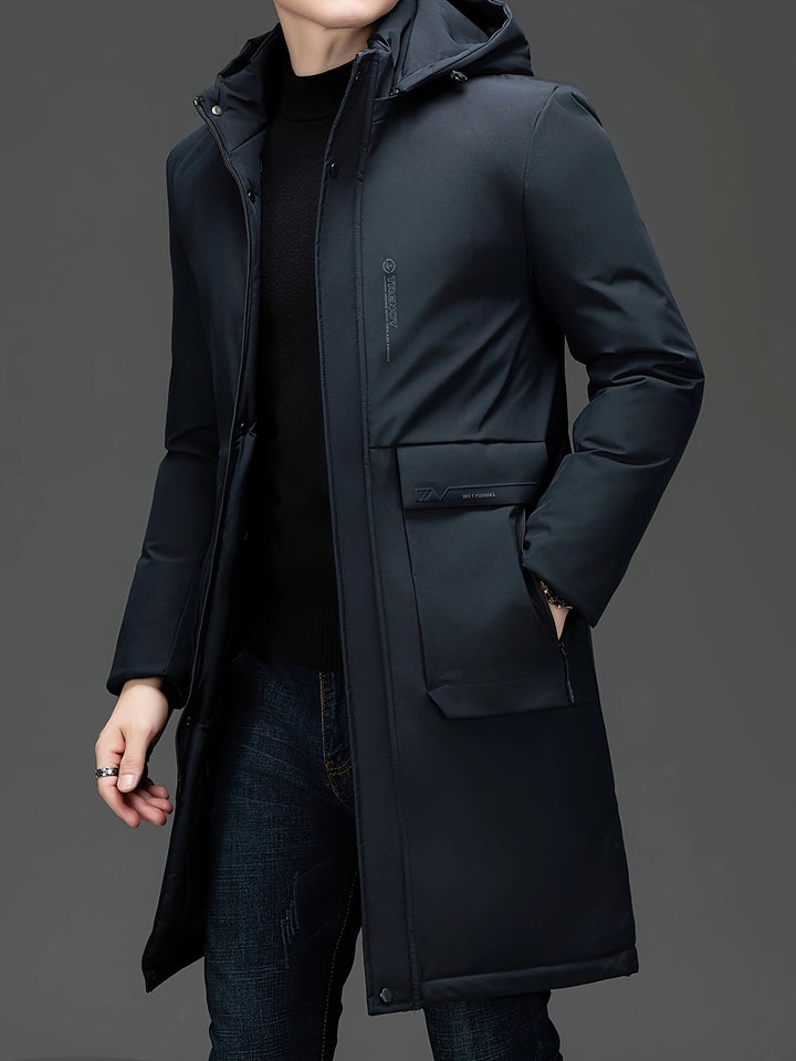 Drune | Lange Winterjacke mit Kapuze Polyester Warm und Windabweisend