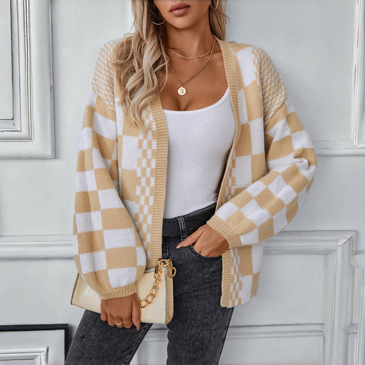 Drune | Karierter Strick Strickjacke