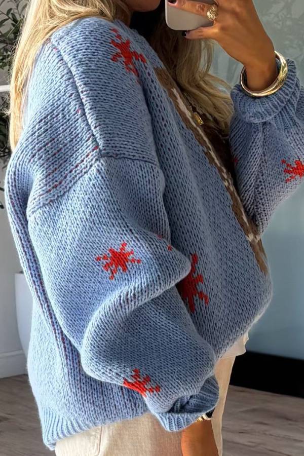 Drune | Weihnachtsstrickstiefel Rundhals Langarmpullover