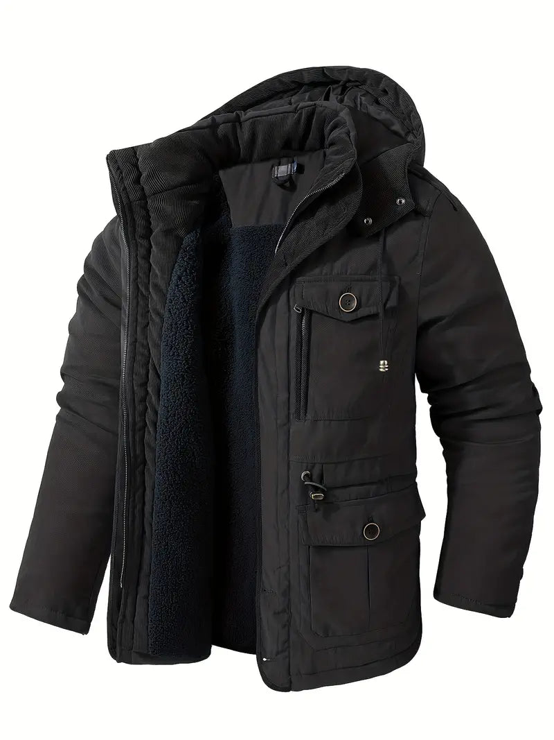 Drune | HerrenWinterjacke mit Kapuze und Taschen