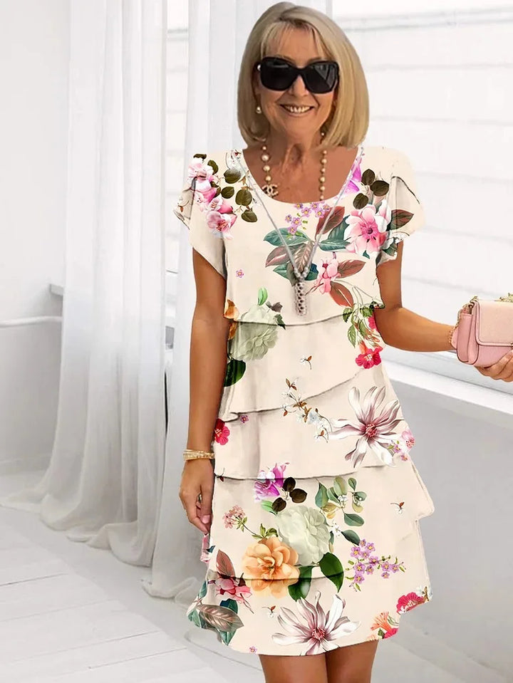 Drune | Blumenrüsche Kleid In Lagen