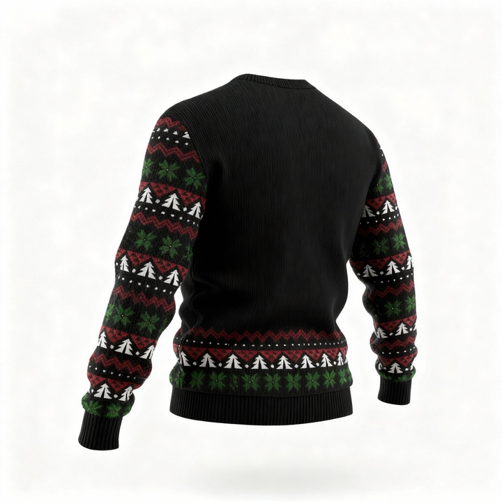 Drune | Santa Claus Print - Klassisches Urlaubs-Motiv Hässlicher Pullover
